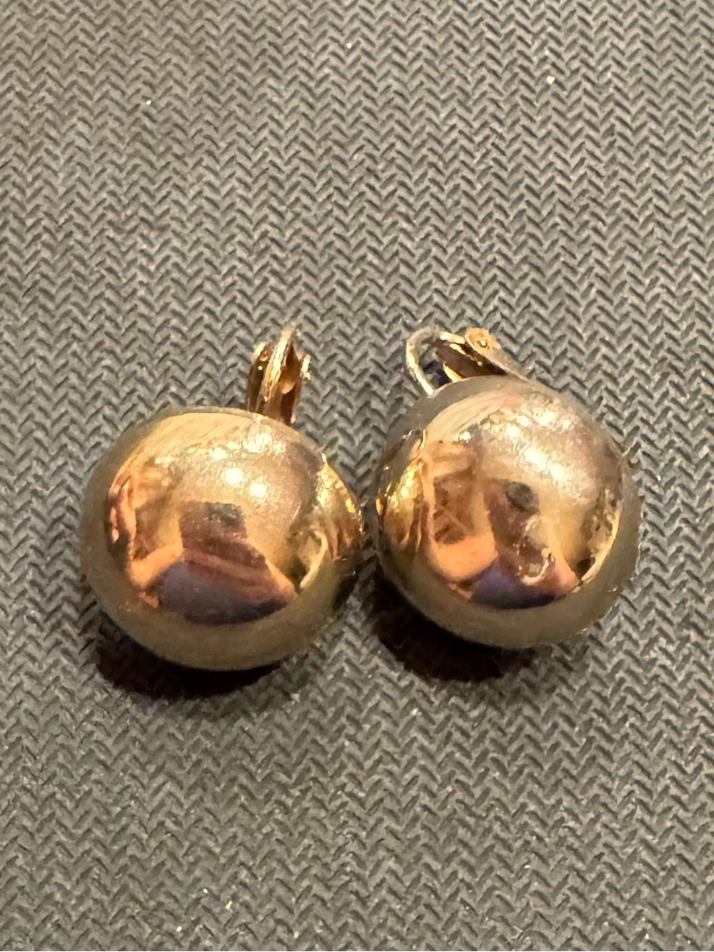 Vintage Gold Tone Dome Clip-On Earrings